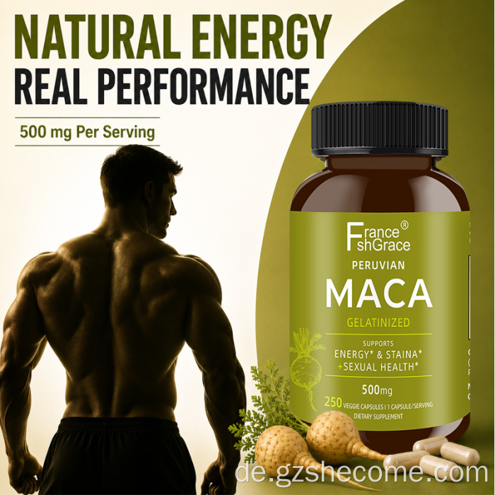 Shecome Maca-Wurzel-Ergänzungsmittel für Frauen, Bio-Maca